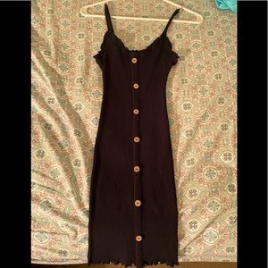 Ribbed short black dress